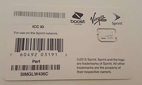 UPC 760492031912, Sprint UICC ICC Nano SIM Card SIMGLW436C - iPhone 5c, 5s, 6, 6 Plus, iPad Air, iPad Air 2