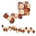 Wooden Puzzle Games,Sanmersen 3D Brain Teasers Snake Cube IQ Toys Interlocking Jigsaw Puzzles Game Toy for Kids