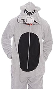 #followme 6427-L-BullDog Adult Onesie Men's Pajamas