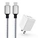 Wall Charger,KerrKim Dual USB Charger Adapter USB Wall Charger with 2-Pack 6FT Braided Nylon Micro USB Cable Android Charger Cord for Android,Samsung Galaxy S7/S6 Edge J3 J7 LG,HTC,Google & More primary