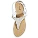 Sara Z Womens Rhinestone Wedge Sandals Thong Platform Beaded Slingback T Strap Summer Shoes Size 9/10 White