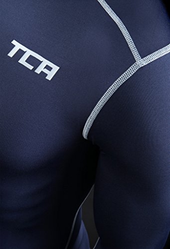 Mens TCA Pro Performance Compression Shirt Long Sleeve Base Layer Thermal Top - Navy, L - Thumbnail 3
