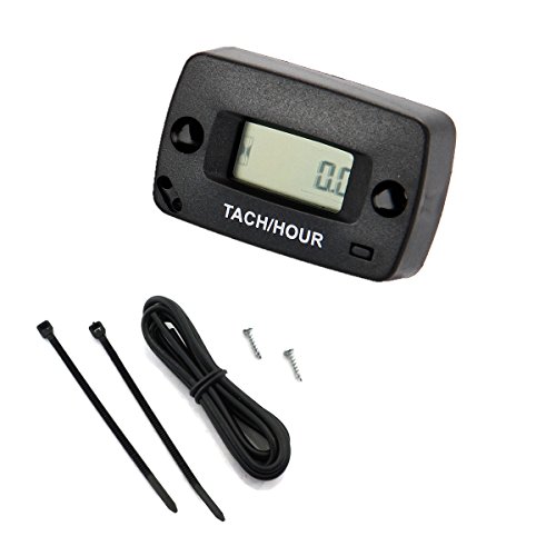 Searon Hour meter Tachometer 2 & 4 Stroke Small Engine Spark For Boat Outboard Mercury Motocross Lawn Mower Black