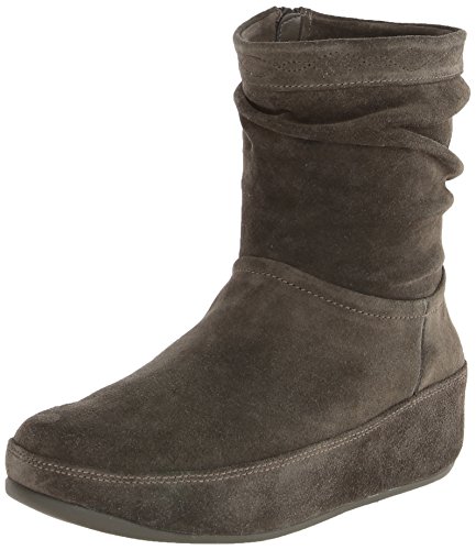 FitFlop Women's Zip Up Crush Suede Boot,Everglades,9 M US