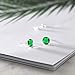 Gem Stone King 925 Sterling Silver Green Simulated Emerald Earrings | 2.44 Cttw | 7MM Round Stud Earrings for Women