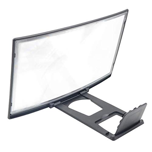 3D Curve Screen Magnifier Compatible with All Smartphones 12" HD Amplifier Projector Magnifing Screen for Movies, Videos, and Gaming Foldable Phone Stand - Thumbnail 3
