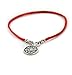 Against Evil Eye Sterling Silver Coin Amulet on Red Silk String Bracelet for Men - 8 Inch Size