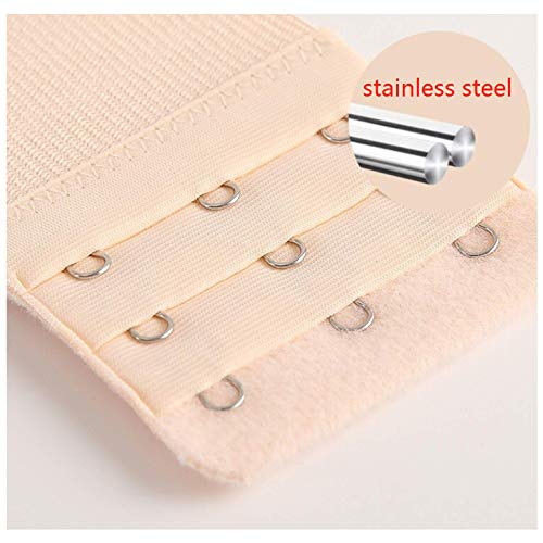 6Pcs Women Bra Extenders Bra Strap Extenders for Ladies Soft Bra Extension Strap Comfortable Set 3 Rows 3 Hooks Elastic Extender Black-Beige-White