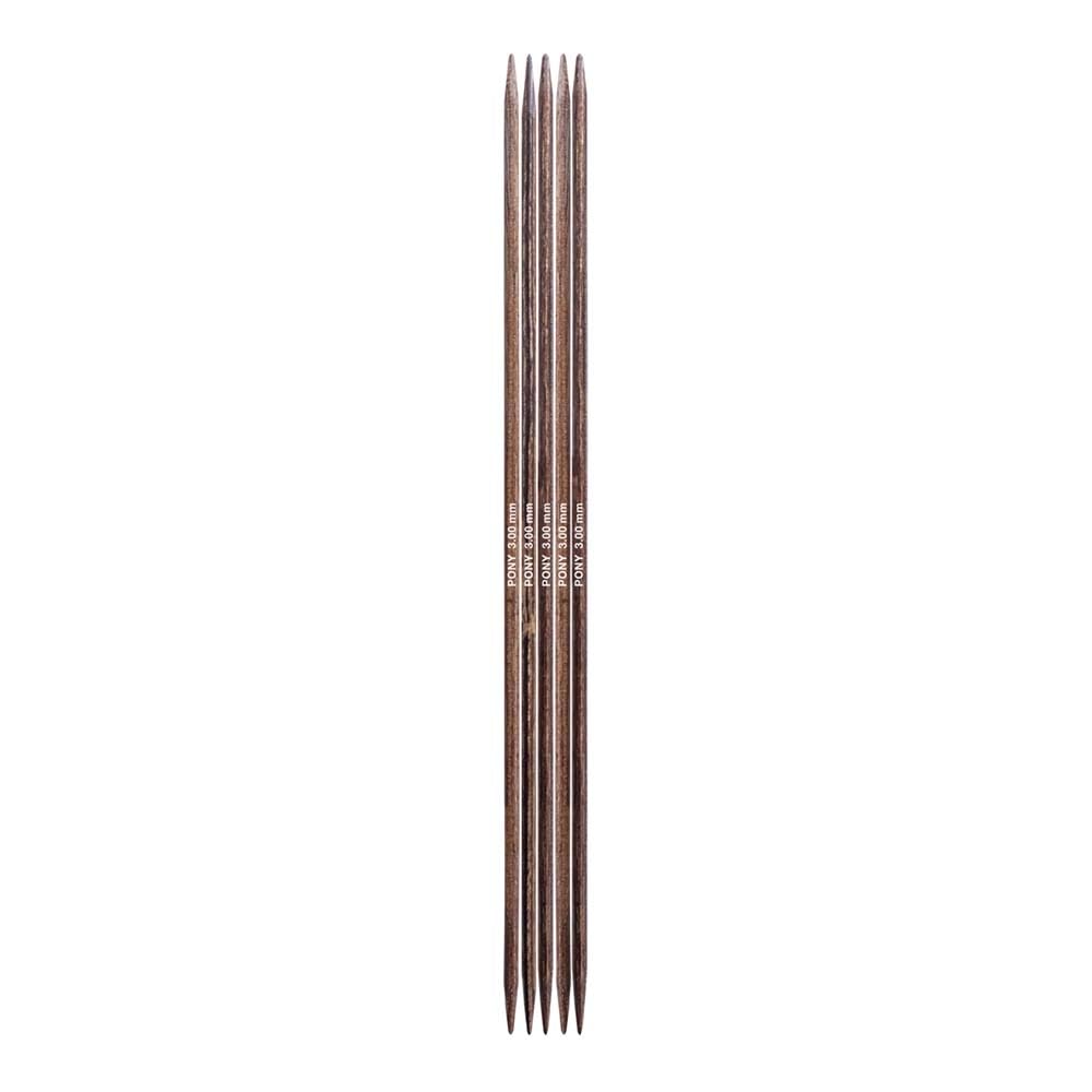 Pony Perfect Wooden Double Pointed Needles 20cm 3.00mm 1pc