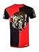 SCREENSHOTBRAND-764 Mens Hipster Hip-Hop Urban Tees - Street Fashion Longline Gold Stamp T-Shirt Medusa Block-Red-XLarge