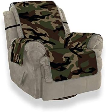 JOCHUAN Fashionable Camouflage Pattern Vector Illustration Millatry Print Reclining Sofa Covers 1-piece Stretch Sofa Cover Sofa Elastic Cover Furniture Protector For Pets, Kids, Cats, Sofa