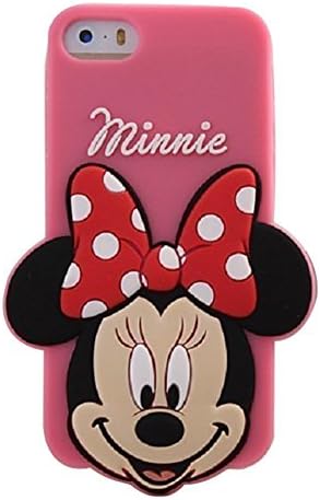 iPhone 6 Plus Pink Big Face Minnie Mouse Silicone Case,iPhone 6S Plus 3D Cartoon Cases,WGOOD Cute Lovely Animal Soft Gel Rubber Silicone Protection Skin Case Cover for Apple iPhone 6 6S Plus 5.5 Inch