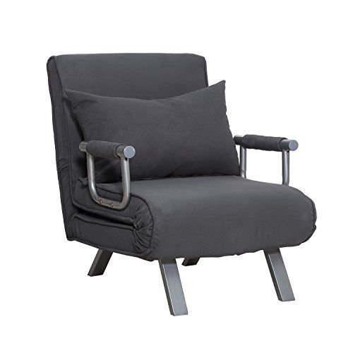 Folding Sleeper Flip Chair Convertible Sofa Bed Lounge Couch Chaise Pillow 5 Position - Thumbnail 7