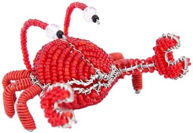 Grass Roots Creations Crab Beadworx Sculpture, Mini, Red
