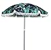 AMMSUN 7.5ft 20 Panels Heavy Duty Rainbow Beach Umbrella with zinc Tilt UPF 50+ Twist-in System Sand Anchor Silver Coating Inside (6ft, Green)