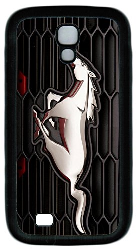 Samsung Galaxy S4 Case, S4 Case - Slim Fit Cover with Shock Absorbent TPU Case for Samsung Galaxy S4 I9500 Ford Mustang Car Logo 6 Black Soft Rubber Case for Samsung Galaxy S4 I9500