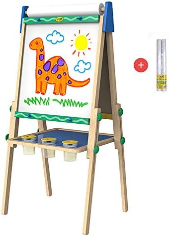 子供のイーゼル 磁気テープ2メートルの長さのロール紙と乾燥消去ボード黒板両面デザインのホワイトボード