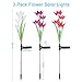 Weepong Flower Solar Lights Outdoor - 3 Pack Waterproof Solar Garden Lights with 12 Bigger Lily Flowers, Color-Changing Outdoor Lights for Patio, Back Yard, Garden, Lawn, Pathway(White, Purple, Red)
