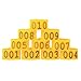 Leg Bands Rings for Poultry Chickens Ducks Goose 6 Colors 100PCS/Bag 16MM 001-100 Numbered Plastic (Yellow)