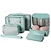 BAGAIL 7-Pcs Lightweight Luggage Packing Organizers Packing Cubes for Travel Accessories (Light Blue)