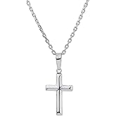 Vanbelle Sterling Silver Jewelry - Rhodium Plated with 925 Stamp - Cross Pendant Necklace - Elegant Handcrafted for Men & Women - Chain 18" long + 2" extender