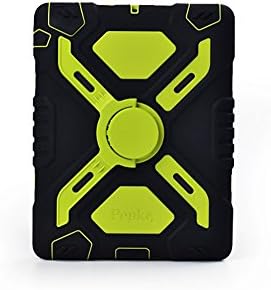 Teckology SEO soft Silicone surper heavy duty military case screen protector cover weather proof Kids safe for Apple iPad 2 3 4 black/green