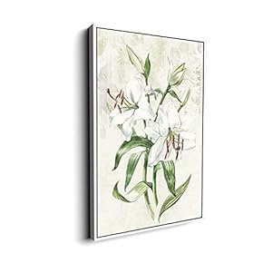 Canvas Wall Art for Living Room, Bedroom Vintage Flower Framed Canvas Prints for Home Decoration Ready to Hang - 16"x24" inches