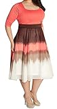 Uncinba Women's Plus Size Square Neckline High Wasit Print Dress