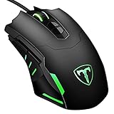 VicTsing Gaming Mouse Wired, 7200 DPI Programmable Breathing Light Ergonomic Game USB Computer Mice RGB Gamer Desktop Laptop PC Gaming Mouse, 7-Button Design, for Windows 7/8/10/XP Vista Linux - Black