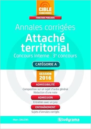 Amazon Fr Annales Corrigees Attache Territorial Dalens Marc Livres