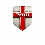 Shield of Faith Lapel Pin Antique Silver with Cross Set of 2, Christian