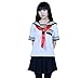SSJ:Japanese Sailer Uniform [M/L/XL sailor uniform + socks] short-sleeved Cosplay Dress (L, White)