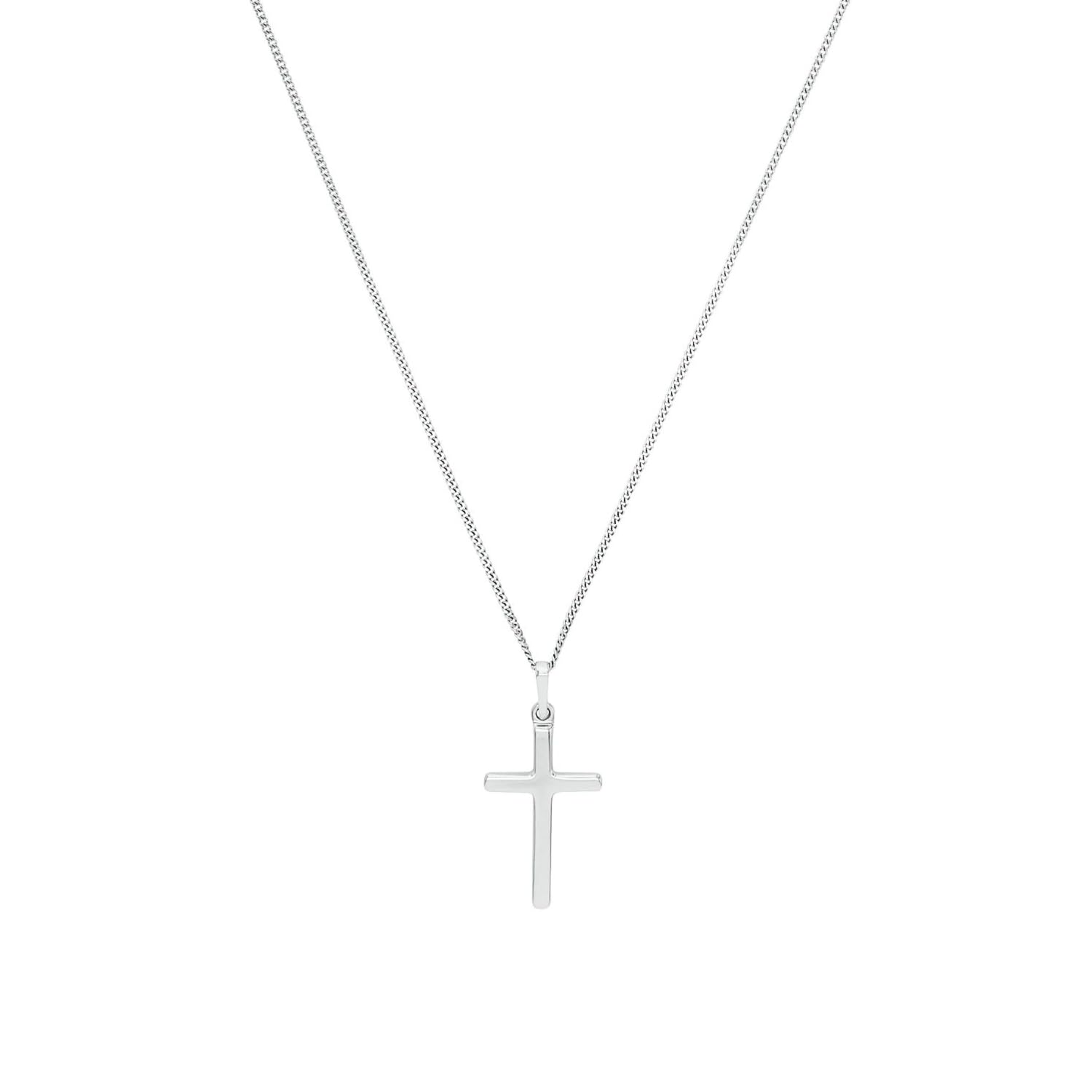 Amor Chain with pendant Unisex Women Men Sets, 45 cm, Silver, Cross, Comes in jewelry gift box, 9070435