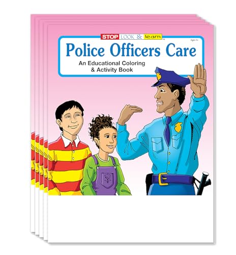 ZOCO – Police Officers Care – Coloring Books (25 Pack Without Crayons) – Party Favors, Law Enforcement Handouts – Puzzles, Games, Activities for Kids