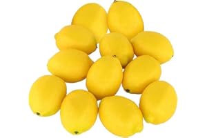LEBKFT 12 Pieces Artificial Lemons Realistic Decorative Home Kitchen Fake Fruit Lifelike Simulation Fake Fruit for Party Deco