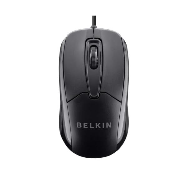 Belkin 3-Button Wired Computer Mouse - Ambidextrous, Ergonomic Mouse With 5-Foot USB-A Cord - 800 DPI Wired Mouse With…