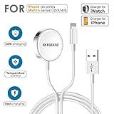 Updated 2019 Version Watch Charger Magnetic Cable for iWatch 5/4/3/2/1, 2in1 Wireless Charging Cable Competible with Apple Watch Series 5/4/3/2/1 and iPhone XR/XS/XS Max/X/8/8Plus/7/7Plus/6/6Plus