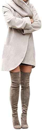 Kateirmaso Winter Long Hoodie Sweatshirt Women Plus Size Hoodies Women Loose Famale Sweatshirt Hip Hop Hooded Sweatshirt Coat Light Grey XXXL