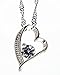 Fashion Women Silver Heart Pendant White Purple Amethyst Zircon Cystal Necklace with Gift Box (White)