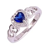 Psiroy 925 Sterling Silver Stunning Created Gorgeous Women's 5mm*5mm Heart Cut Pink topaz CZ Charms Filled Ring