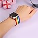 Rainbow Wristband for Apple Watch 38MM, Bandmax High Quality Watch Strap Comfortable Denim Fabric Replacement Band for Apple Watch Series 3/2/1