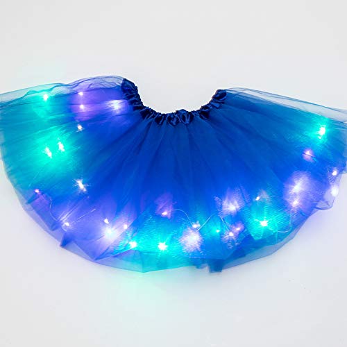 LED Tulle Skirt Girls Kids Light Tutu Princess Glowing Neon Party Carnival Wedding Costume Dance Tulle Skirt