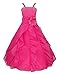 FEESHOW Kids Big Girls Rhinestone Ruffle Flower Dress Bridesmaid Party Wedding Gown Rose 8