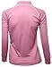 Xpril Womens Coolon Fabric Zip up Point Long Sleeve 2 Tone Collar T-Shirt
