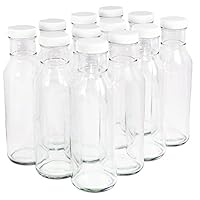 Clear Glass Beverage/Sauce Bottles, 12 Oz - Case of 12