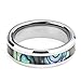 TIGRADE 6MM 8MM Titanium Ring Abalone Shell Inlay Wedding Band Couple Ring for Men Women (6mm, 9)