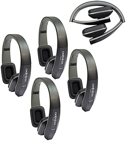Key Audio 4 Two Channel Folding Adjustable Universal Rear Entertainment System Infrared Headphone Car TV Video Audio and Listening with Superior Sound Quality
