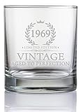 50th Birthday Gifts for Men Turning 50 Years Old - 11 oz. Vintage 1969 Whiskey Glass - Funny Fiftieth Whisky, Bourbon, Scotch Gift Ideas, Party Decorations and Supplies for Him, Husband, Dad, Man