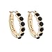 Clearance! Elogoog 1 Pair Women Fashion Crystal Rhinestone Round-shaped Ear Stud Dangle Hoop Loop Earrings Jewelry (Black)