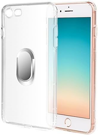 iPhone 7 Case,for iphone 8 case with 360° Rotating Ring Grip Holder Stand Compatible with Magnetic Car Mount Anti-Fingerprint Slim Cover for iPhone 7/7S/8 (clear)
